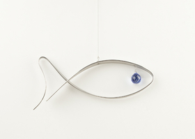 Fisch mit Swarovski-Crystal, hellblau, Modell 2