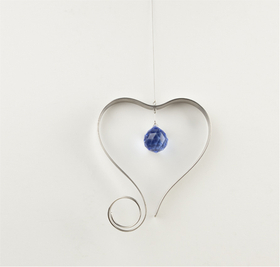 Herz mit Swarovski-Crystal, hellblau