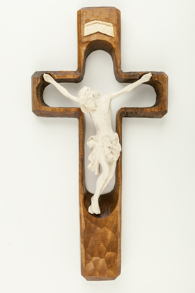 Holz-Kreuz mit Korpus, dunkel