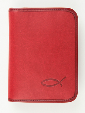 Gotteslobhülle, rot, Kunstleder, für Taschenausgabe