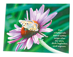 Keramik-Bildtafel "Blume mit Schmetterling"